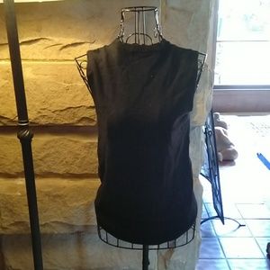 Black wool thick strap tank top